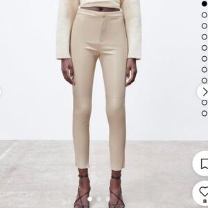 Zara cream faux leather size Medium
